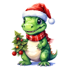 Dino mignon adapté pour Noël