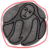 Melancholic creature in a circle