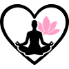 Women's Yoga Heart Silhouette Lotus Wellness