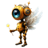 Robot ailé steampunk