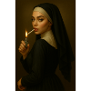 Nun with lighter