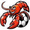 Crab with soccer ball