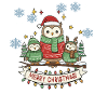 Winter Owls Trio Christmas