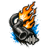 Flaming Exhaust Tuning Shirt Voiture Moto