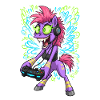 Neon Gaming Pony with Headphones