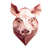 Low Poly Pig Head Pink