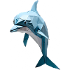 Blue Low-Poly Dolphin