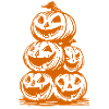 Citrouilles d’Halloween – Pile de visages effrayants