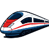 Neon lines high-speed train