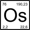 Osmium Symbol im Periodensystem Stil