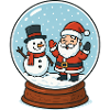 Snow Globe Magic: Santa & Snowman