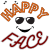 Happy face with glasses.