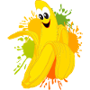 Fröhliche Bananen Farbexplosion