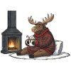 Fireplace Warm Reindeer Ugly Christmas