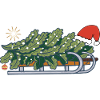 Christmas tree on a sleigh