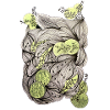 Leaf roots with green accents