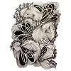 Schwarzweiß Floral-Doodle Muster
