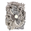 Black and White Flower Swirl Pattern
