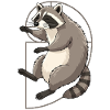 Fibonacci Raccoon Spiral