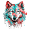 Wolf Wolf Head Predator Forest Nature Wilderness Colorful