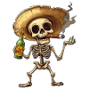 Skeleton Skull Skull Cigar Liquor