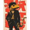 Dino Gecko Punk avec graffiti
