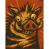Wild boar in retro sun