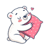 Cuddly Bear on Pink Cushion