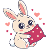 Bunny Cuddle Heart Love