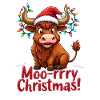 Moo-rrry Christmas Merry Christmas Greeting With