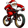 Biker Christmas / Santa Claus Mountain Biker