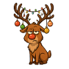 Rudolph Rentier mit Weihnachts schmuck