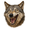 Wolfskopf Wildes Maul