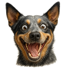 Laughing Dog Head