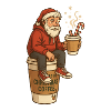 Santa Coffee Break Cartoon