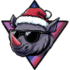 Rhino Santa with sunglasses
