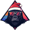 Gorille Santa Triangle Néon