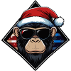 Monkey Santa with sunglasses