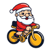 Santa Claus Bicycle Comic Christmas