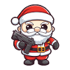 Santa Claus Gun Comic Christmas