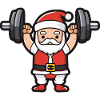 Santa Claus Weights Gym Christmas