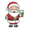 Santa Claus Drinking Comic Christmas