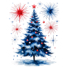 Fireworks Christmas Tree Pattern