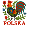 Polska Folk Stickerei Hahn