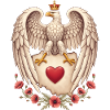 Englischer Adler Herz Mohn Emblem