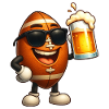 Beer Hero Football Cartoon with Sunglasses