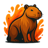 Kapybara in flames illustration