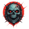 Ghost Skull with Red Vibes