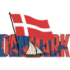 Danmark Flag and Sailboat