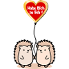 Valentine's Day Heart Hedgehog Couple